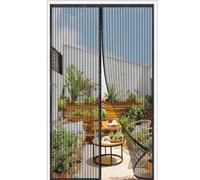 Zanzariera Magnetica per Porte 120x210CM,32 potenti magneti,Rete Fine,si Chiude da Sola,Zanzariera Magnetica per Porte Finestra,Facile da Installare,Non è Necessario Praticare Fori,Nero