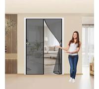 Zanzariera Magnetica per Porte 125 x 170 cm, Magnetica, Chiusura Automatica, Senza Foratura, Rete Fine, Zanzariera per Finestre con Calamita per Porta Finestra Balcone, Nero