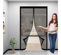 Zanzariera Magnetica per Porte 125 x 180 cm, Magnetica, Chiusura Automatica, Senza Foratura, Rete Fine, Zanzariera con Magneti per Porte, Varie Taglie, Nero