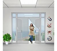 Zanzariera Magnetica per Porte, 125x210cm Zanzariera porta,Zanzare Calamite Tenda Rete, si Chiude da Sola, Impedendo Agli Insetti di Entrare (Grigio)