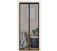 Zanzariera Magnetica per Porte 130x150 cm, Tenda Magnetica Zanzariera Porta, Nessun Attrezzo Richiesto, Facile da Installare, Adatto a Bambini e Animali Domestici, Strisce Nere