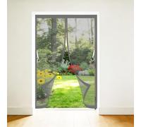 Zanzariera Magnetica per Porte 135 x 140 cm Si Chiude da Sola Maglia Fine Apertura e Chiusura Silenziosa Tenda Zanzariera Porta per Porte Finestre Soggiorno, Grigio