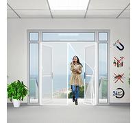 Zanzariera Magnetica per Porte, 140x205cm Rete Fine, Tenda Totalmente Magnetica, Si Chiude da Sola - Non Accorciabile (Bianco)