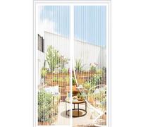 Zanzariera Magnetica per Porte 180x230CM,32 potenti magneti，Rete Fine，si Chiude da Sola，Zanzariera Magnetica per Porte Finestra，Facile da Installare，Non è Necessario Praticare Fori，Bianco