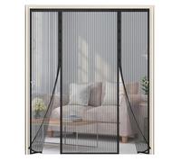 Zanzariera Magnetica per Porte 180x240cm,Tenda Zanzariera Porta Finestra Magnetica,Doppia Apertura Laterale,si Chiude da Sola, Tenda Anti Mosche per Balcone,Terrazzo,Nero