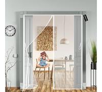 Zanzariera Magnetica per Porte 240 x 240 cm Pieghevole Automatica Per Ingresso Totalmente Magnetica Tenda Zanzariera per Porte D’Ingresso Porte Cortili Facile Da Installar - Bianco