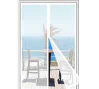 Zanzariera Magnetica per Porte 70x160CM Fibra di vetro,Rete Fine，si Chiude da Sola，Zanzariera Magnetica per Porte Finestra，Facile da Installare，Ritardante di fiamma, resistente agli strappi，Bianco