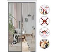 Zanzariera Magnetica per Porte,80x240cm (31.49x94.48in) Rete Super Resistente,Magnetica Chiusura Automatica,Mantiene Gli Insetti Fuori e Permette l'aria Fresca di Entrare -Grigio-a