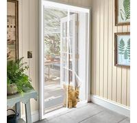 Zanzariera Magnetica per Porte 82 x 201 cm Resistente Traspirante Zanzariera Porta Finestra Facile da Installare Adatto a Bambini e Animali Domestici, Bianco