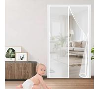 Zanzariera Magnetica per Porte 84 x 170 cm, Magnetica, Chiusura Automatica, Senza Foratura, Rete Fine, Zanzariera per Porta Anti per Porta Finestra Balcone, Bianco