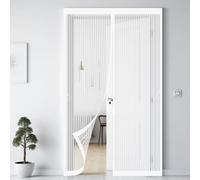 Zanzariera Magnetica per Porte 91 x 209 cm Resistente Traspirante Tenda Magnetica Apertura e Chiusura Silenziosa Adatto a Bambini e Animali Domestici, Bianco