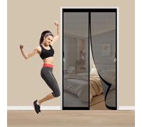 Zanzariera Magnetica per Porte 97 x 223 cm Zanzariera Anti Insetti con Adesivo, Facile da Installare Fliegengitter Balkontür Magnet per Porta Finestra Balcone Soggiorno, Nero