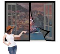 Zanzariera Magnetica per Porte 99 x 109 cm Zanzariera Magnetica Rete Impedendo Agli Insetti di Entrare per Porte Balcone, Terrazza, Nero