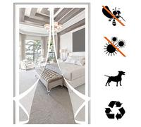 Zanzariera Magnetica per Porte, Autoadesivo Rete Anti Zanzare Chiusura Automatica Anti Zanzare Insetti Tenda Porta Facile Da Installare, per Balcone Soggiorno-White-a||130x235cm(51x92inch)