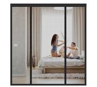 Zanzariera Magnetica per Porte - Blocca Insetti, Facile da Installare, Doppia Apertura con Magneti, Ideale per Casa/Ufficio, Vari Modelli e Dimensioni, 150(38/74/38) x220cm, Nera