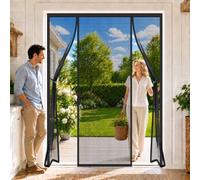 Zanzariera Magnetica per Porte Doppie 235x250cm Zanzariere Tende Porta Doppia Chiusura Automatica Calamite Anti Insetti per accessi generosi al balcone e alla terrazza Nero