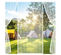 Zanzariera magnetica per porte doppie, zanzariera per porte scorrevoli da patio, bianca, 140 x 270 cm, facile da installare, resistente, barriera contro gli insetti