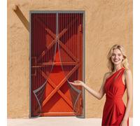Zanzariera Magnetica per Porte Finestra 130 x 200 cm Zanzariera Porta di Nuova Concezione Facile da Installare, Chiusura Automatica per Balcone Soggiorno, Grigio