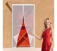 Zanzariera Magnetica per Porte Finestra 130 x 200 cm Zanzariera Porta di Nuova Concezione Facile da Installare, Chiusura Automatica per Balcone Soggiorno, Bianco