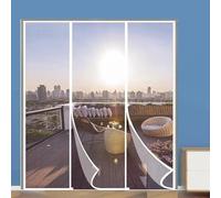 Zanzariera Magnetica per Porte Finestra, 195x225cm Zanzariere con Calamita Tenda Porta, Balcone Resistente Traspirante Tenda Zanzariere a Calamita Zanzariera Porta (Bianco)