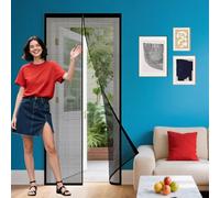Zanzariera Magnetica per Porte Finestra 70 x 281 cm Tende Zanzariere con Calamita per Finestre Traspirante per Balcone Soggiorno, Nero