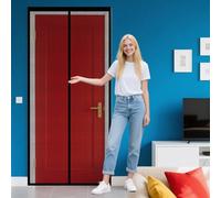 Zanzariera Magnetica per Porte Finestra 96 x 214 cm Rete Fine, Tenda Totalmente Magnetica Maglia Fine per Porte Finestre Tenda, Nero
