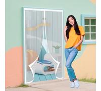 Zanzariera Magnetica per Porte Finestre 115 x 200 cm Zanzariera Magnetica Nero Facile da Installarepeper Chiusura Automatica per Porta Finestra Balcone Soggiorno, Bianco