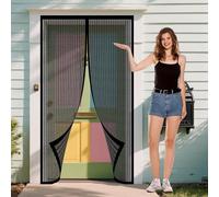 Zanzariera Magnetica per Porte Finestre 135 x 268 cm Tenda Zanzariera Porta con Totalmente Facile da Installare, Chiusura Automatica per Bambini e Animali Domestici, Nero