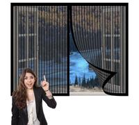 Zanzariera Magnetica per Porte Finestre 93 x 142 cm Tende per Porte Francesi di Maglia Rete Aria Fresca in & Keep Bugs Out per Porta Finestra Balcone Soggiorno, Nero