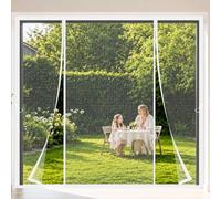 Zanzariera Magnetica per Porte Francesi 195x250cm Accesso mani libere per un utilizzo comodo e pratico famiglie che amano tenere le porte aperte durante l’estate Bianco