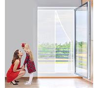Zanzariera Magnetica per Porte Tenda Zanzariera 155x185 cm Chiusura Automatica, Maglia Fine, Facile da Installare, per Porta Finestra Balcone Soggiorno, Versione-2023, Bianca