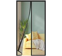 Zanzariera Magnetica per Porte, Varie Taglie, Versione aggiornata, 155x185 cm, Tenda Zanzariera, Maglia Fine, Adatto per balconi, cantine, camere da letto e porte scorrevoli, Strisce Nere
