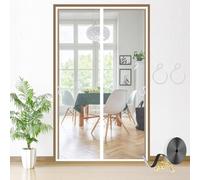 Zanzariera Magnetica per Porte, Zanzariere Porte Chiusura Automatica, Facile da Installare, Zanzariere per Porte Balcone Soggiorno-White-B||120x190cm(47x74inch)