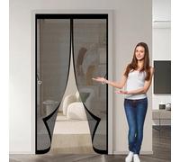 Zanzariera Magnetica Porta 105 x 105 cm, Magnetica, Chiusura Automatica, Senza Foratura, Rete Fine, Zanzariera Porta Adesiva per Porte, Varie Taglie, Nero