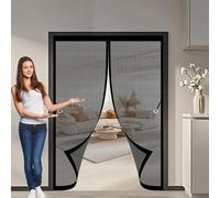 Zanzariera Magnetica Porta 105 x 130 cm, Anti-Zanzare, Anti-Insetti, Rete Ultra-Fine, Installazione Facile, Zanzariera per Porta Tetto per Finestra Balcone, Nero