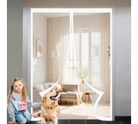 Zanzariera Magnetica Porta 110 x 170 cm, Anti-Zanzare, Anti-Insetti, Rete Ultra-Fine, Installazione Facile, Tenda Zanzariera Porta Ingresso per Porte, Varie Taglie, Bianco