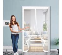 Zanzariera Magnetica Porta 115 x 200 cm, Anti-Zanzare, Anti-Insetti, Rete Ultra-Fine, Installazione Facile, Zanzariera per Porta Tetto per Finestra Balcone, Bianco