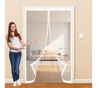 Zanzariera Magnetica Porta 168 x 208 cm, Anti-Zanzare, Anti-Insetti, Rete Ultra-Fine, Installazione Facile, Tenda Magnetica Isolante Termica per Porta Finestra Balcone, Bianco