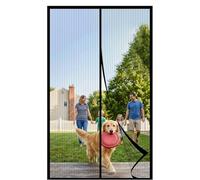 Zanzariera Magnetica Porta 64 x 165 cm Versione Aggiornata Zanzariere Magnetiche Anti Insetti Traspirante Chiusura Automatica per Legno, Ferro, Porte in Alluminio, Nero