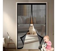 Zanzariera Magnetica Porta 95 x 175 cm, Anti-Zanzare, Anti-Insetti, Rete Ultra-Fine, Installazione Facile, Zanzariere Magnetiche per Porta per Finestra Balcone, Nero