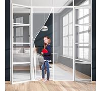 Zanzariera Magnetica Porta, Anti Zanzare Calamite Tenda 110 x 250 cm Chiusura Automatica Tendina Anti Zanzare Mosche con Striscia Adesiva Senza Perforazione per Balconi - Bianco A