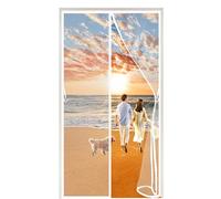 Zanzariera Magnetica Porta, Anti Zanzare Calamite Tenda 170 x 230 cm Chiusura Automatica Tendina Anti Zanzare Mosche con Striscia Adesiva Senza Perforazione per Balconi - Bianco A