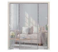 Zanzariera Magnetica Porta,Doppia Apertura Laterale,Tenda Zanzariera Porta Finestra 150x220cm,Tenda Calamita Zanzariere,Si Chiude da Sola,Ideale per Porte da Balcone,Cantine,Terrazze,Grigio