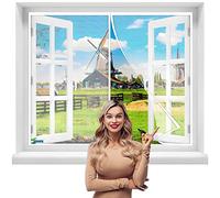 Zanzariera Magnetica Porta Finestra 100 x 190 cm in Fibra di Vetro, Chiusura Automatica, Anti mosche Traspiranti Protezione da Insetti Zanzariere a Calamita per Casa Ufficio【Bianco】