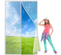 Zanzariera Magnetica Porta Finestra 100x280 cm, Zanzariera A Tenda, Chiuso Automaticamente Pieghevole Totalmente Magnetica, Porte per Balconi Portefinestre Bianco Nuova-Versione