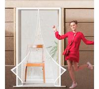 Zanzariera Magnetica Porta Finestra 104 x 275 cm Facile da Installarepeper Chiusura Automatica Zanzariera di Alta Qualità per Porte Finestra, Bianco