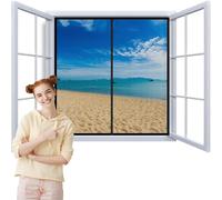 Zanzariera Magnetica Porta Finestra 105x105cm Zanzariera con Calamita Tenda Magnetica Porta Maglia Ultra Fine Protezione Dagli Insetti Mantiene l'aria Fresca Nero