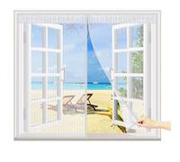 Zanzariera Magnetica Porta Finestra 115x165cm, Finestra Tende per Porte Francesi di Maglia Adsorbimento magnetico Pieghevole Super silenzioso, Aria fresca in & Keep Bugs Out - Bianco