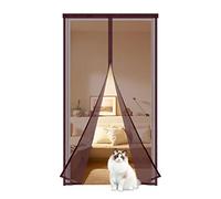 Zanzariera Magnetica Porta Finestra 115x190cm,Tenda Magnetica Zanzariera con Calamita Anti Zanzare Insetti,Non è Necessario Praticare Fori, Chiusura Automatica Traspirante Zanzariere,Marrone