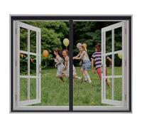 Zanzariera Magnetica Porta Finestra 130x140cm, Zanzariera Magnetica Adesivo, Resistente Traspirante Per Porte Finestre Tenda, Nero